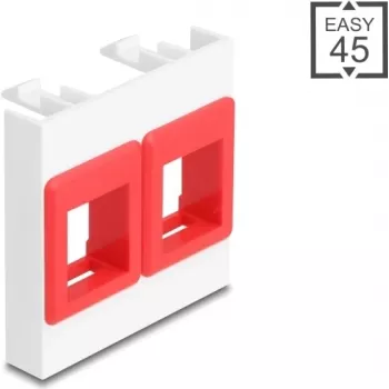 DELOCK Easy 45 Module 2x Keystone Mounts 45x45 mm valge/punane