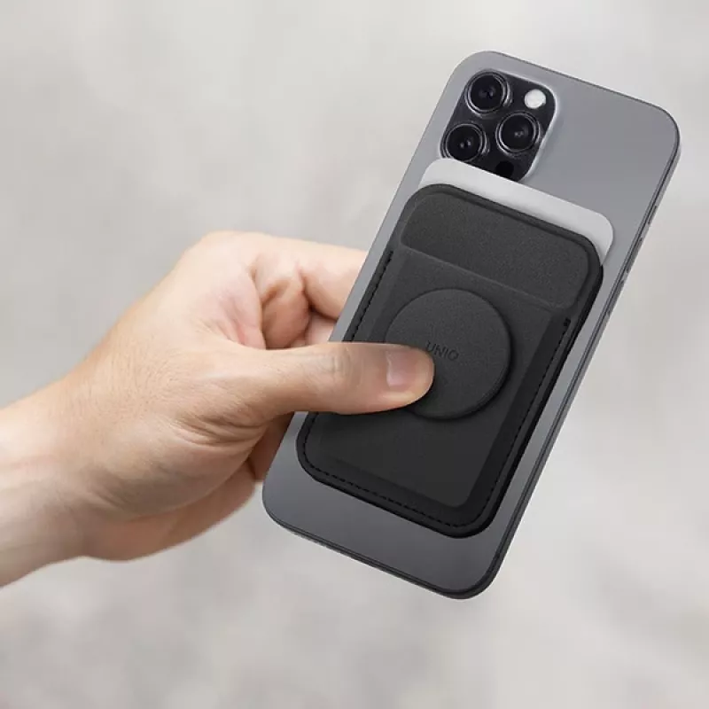 Magnetiline kaarditasku UniQ Flixa — MagSafe-ühilduv, must (jet Must)