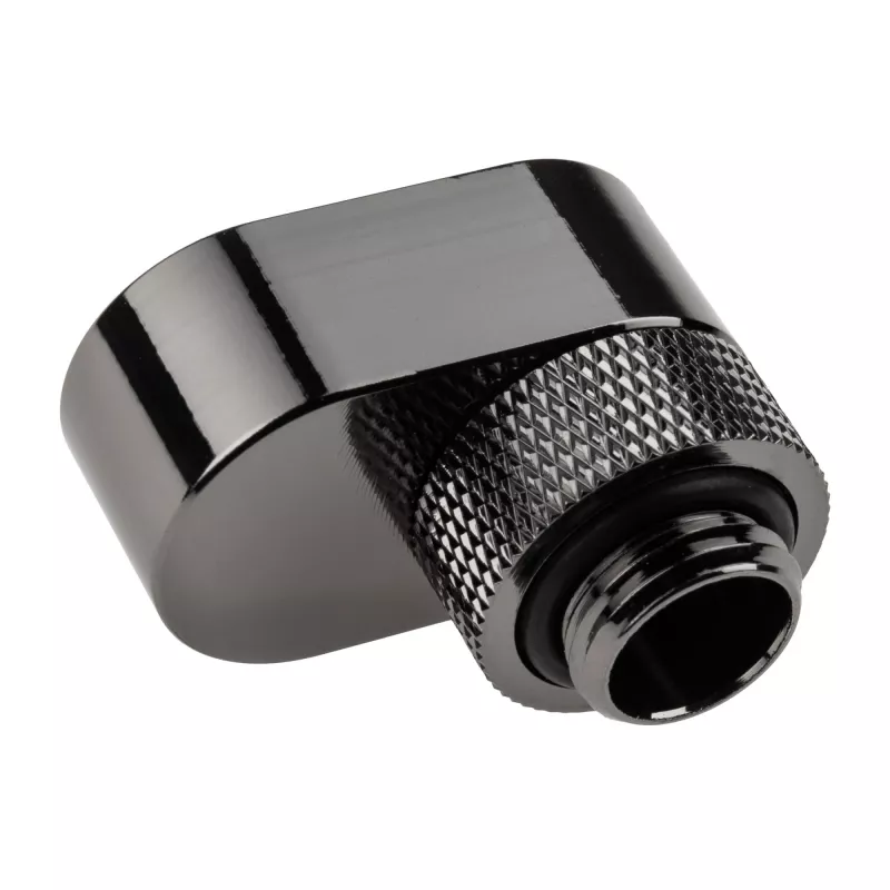 XSPC Rotary 14mm Offset G1/4 liitmik, kroommust - nurga all pöörlev pistik vesijahutuse jaoks
