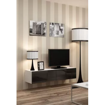 Cama TV-alus VIGO 140 30/140/40 valge/must läikiv