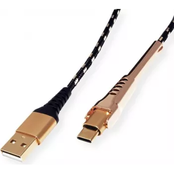 ROLINE 11.02.8920 USB-kaabel 1 m USB 2.0 USB A USB C Must - Kuldne (11.02.8920)