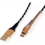 ROLINE 11.02.8920 USB-kaabel 1 m USB 2.0 USB A USB C Must - Kuldne (11.02.8920)