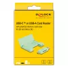 Kaardilugeja DeLOCK 91015 USB 3.2 Gen 1 Type-A/USB-C Mint