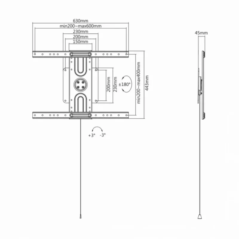 Sbox PLB-1246F Fikseeritud lameekraaniga LED-teleri seinakinnitus 37-70 50kg