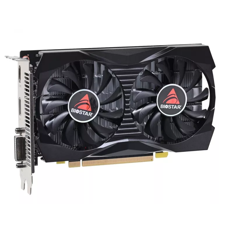 Diskreetne graafikakaart BIOSTAR GeForce GTX 1050 4 GB GDDR5, 1455 MHz boost, 128-bitine, PCIe 3.0, 2 ventilaatorit