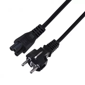 Toitekaabel SAVIO CL-67 1,2 m H03VV-F 3×0,75 mm² IEC C kuni CEE7/7 must