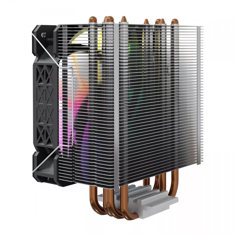 Protsessori õhkjahuti SAVIO SAVGCOVORTEXX2ARGB 4 soojustoruga, 120 mm ARGB-ventilaator, must