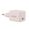 Toiteadapter UGREEN X512 20W USB-C PD kiirlaadimine, roosa, 100–240V sisend, 1× USB-C