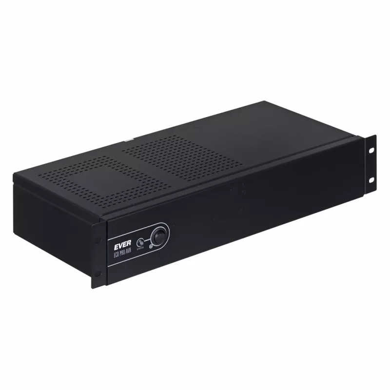 Rackmount Line-Interactive UPS EVER ECO Pro 1200 AVR CDS, 1,2 kVA (650 W väljund), 2U, 3× C13, USB-B, AVR, VRLA 12 V 5 Ah ×2