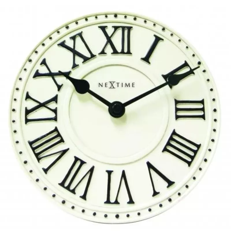 NeXtime klok 5187wi London Table, Ø16 cm, Sein, Valge/Must+B32