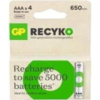 Laetav aku GP ReCyko Micro AAA 650 mAh 1,2 V