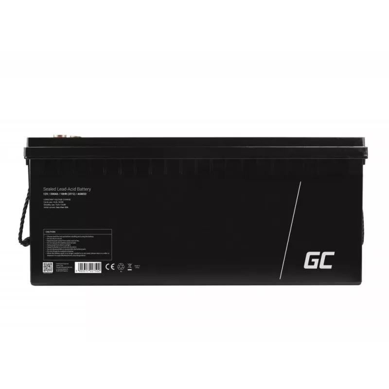 Sõidukiaku roheline Cell AGM33 VRLA AGM 200 Ah 12 V, hooldusvaba, 58 kg