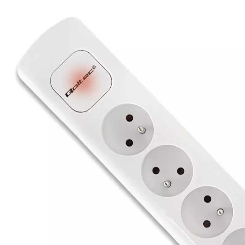 Pikendusjuhe Qoltec 50276 1,8 m 5 vahelduvvoolupistikupesa Siseruumides Valge