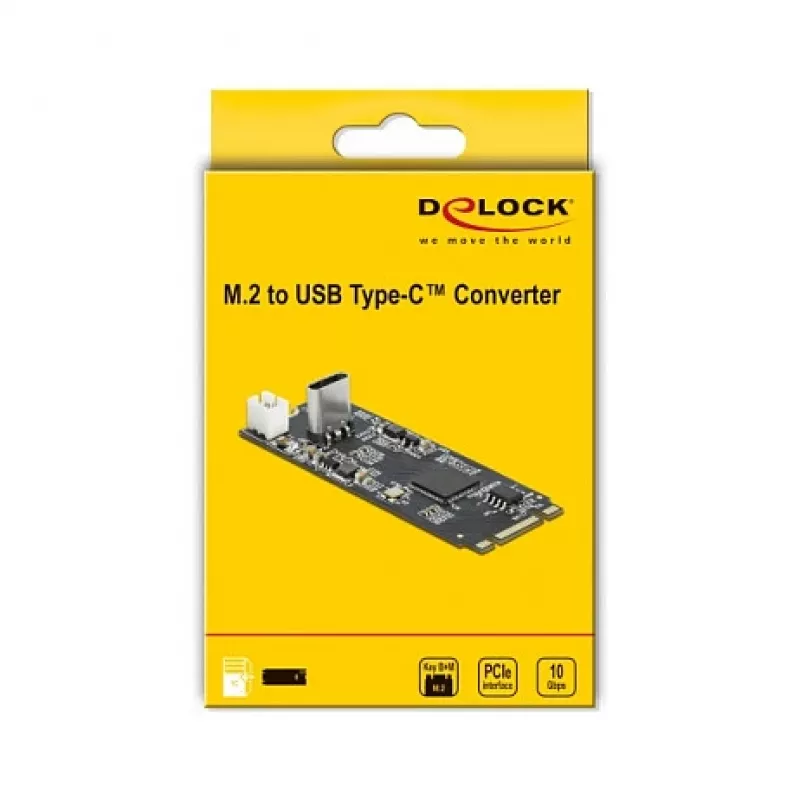 M.2 Key B+M isane USB USB-C emasele muundur, DeLOCK, 63174