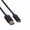 ROLINE – USB-kaabel – USB Type C (M) – 9-kontaktiline USB Type A (M) – 50 cm (USB 3.1) – vormitud – must (11.02.9010)