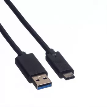 ROLINE – USB-kaabel – USB Type C (M) – 9-kontaktiline USB Type A (M) – 50 cm (USB 3.1) – vormitud – must (11.02.9010)