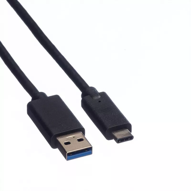 ROLINE – USB-kaabel – USB Type C (M) – 9-kontaktiline USB Type A (M) – 50 cm (USB 3.1) – vormitud – must (11.02.9010)