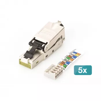 Digitus CAT 6A Field Termination Plug STP 5 tk RJ-45 Meessoost Hõbedane
