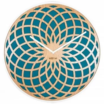 NeXtime klok 3150tq Sun Small, Ø35 cm, Seinale, Türkiis