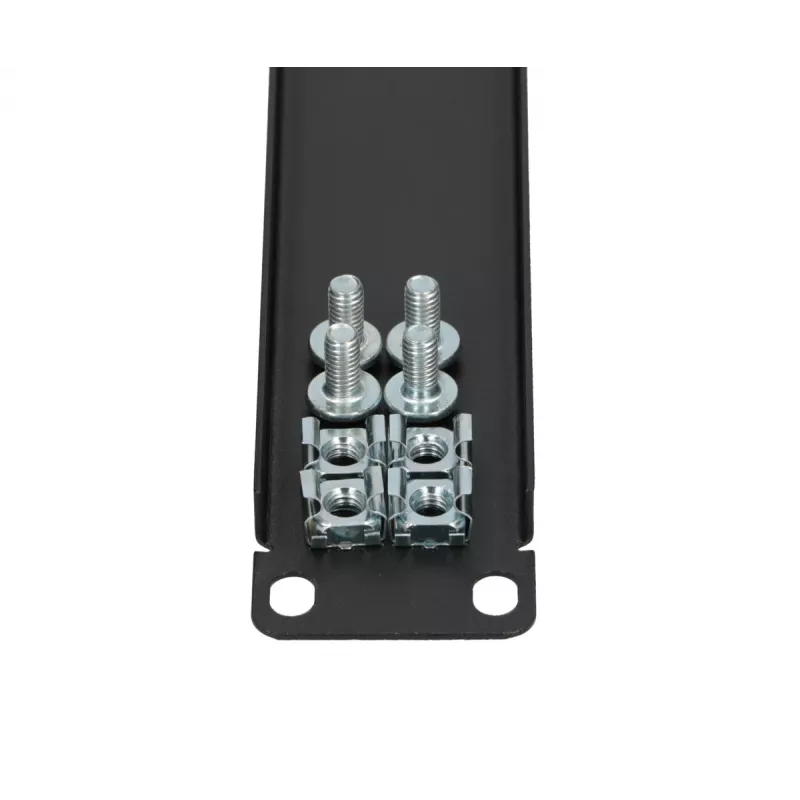 Rack blanking panel Extralink Front Blank Panel 1U 19 inch Must, terasest korpus