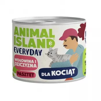 ANIMAL ISLAND Everyday Beef and game for kittens - märg kassitoit - 185g
