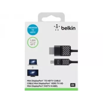 Mini DisplayPort-HDTV-kaabel, 1,8 m, Mini DisplayPort, HDMI, isane, isane, must
