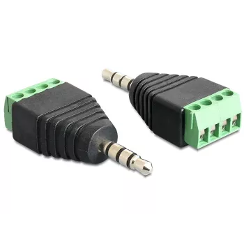 Kaablisuguvaheti DeLOCK 65453 3.5mm 4kontaktiline Must Roheline
