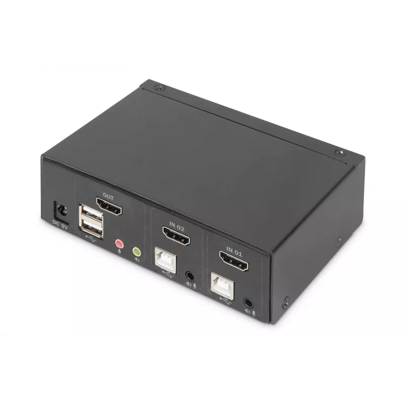 KVM-lüliti Digitus 2-pordine üksikkuvar 4K HDMI