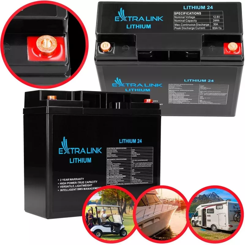 Extralink taaslaetav aku LiFePO4 24000 mAh 12,8 V
