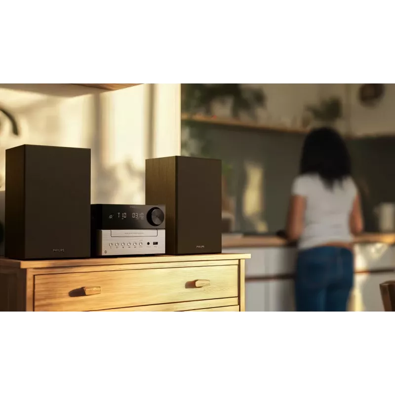 Philips TAM3205M2 koduaudiosüsteem Koduaudio mikrosüsteem 20 W Must, Hõbedane