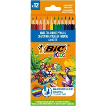 BIC Värvilised pliiatsid Kids Smooth 12 värvi komplekt