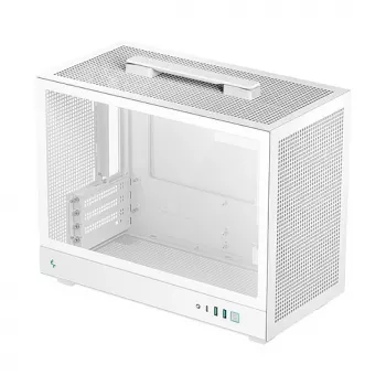 Arvutikorpus DeepCool CH160 PLUS WH Small Form Factor valge, microATX, karastatud klaas, USB-C