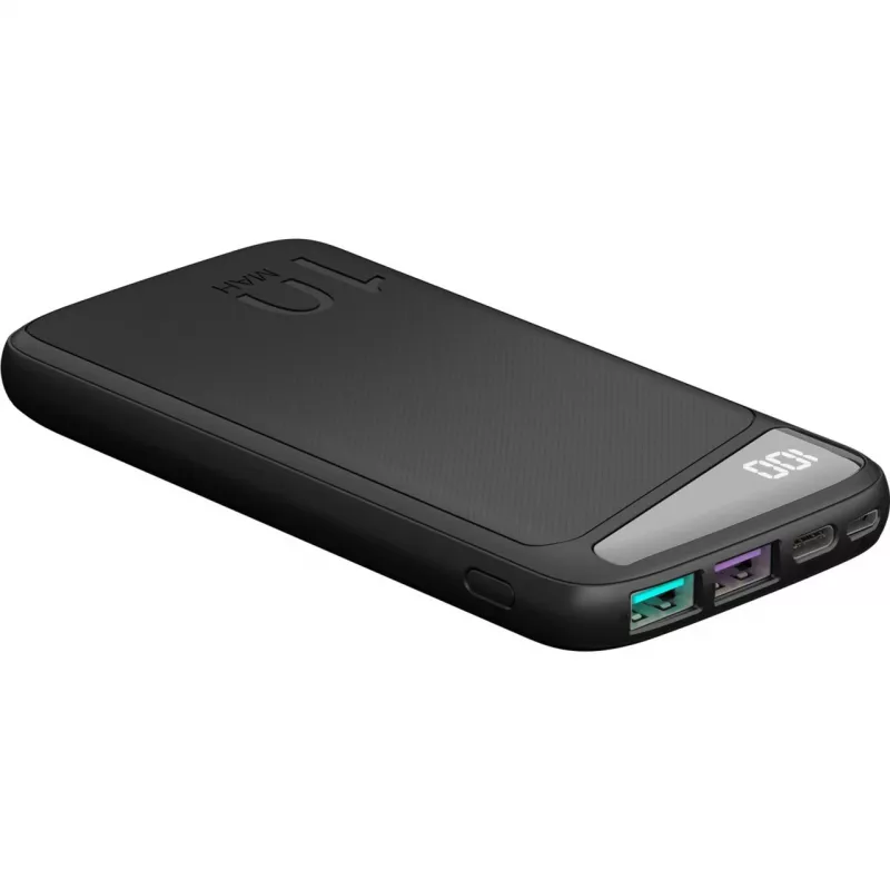 Kiirlaetav toitepank 10 000 mAh (must, USB-C PD, QC 3.0)