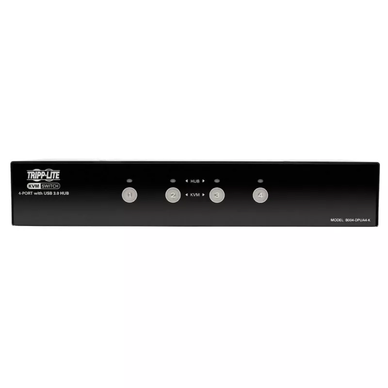EATON TRIPPLITE 4-pordiline DisplayPort KVM-lüliti helikaablite ja USB 3.0 SuperSpeed jaoturiga (B004-DPUA4-K)