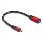 USB-adapter DeLOCK 60172 USB USB-C isane USB Type-A emasele 10 Gbps 15 cm punane metall