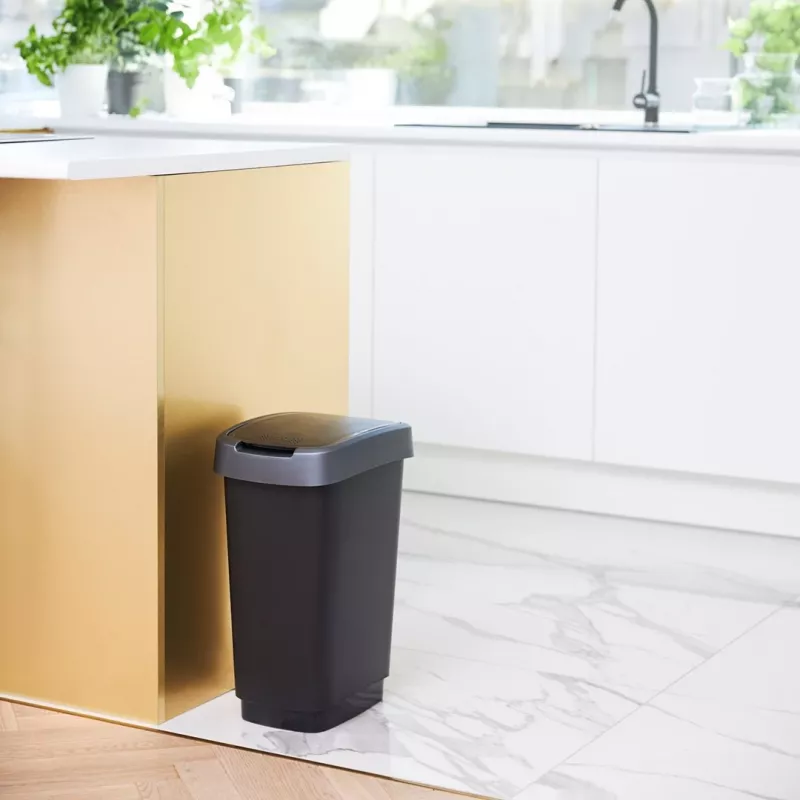 rotho Twist 25 L ristkülikukujuline polüpropüleenist säilituskonteiner — 25 L, 476×333×252 mm, must