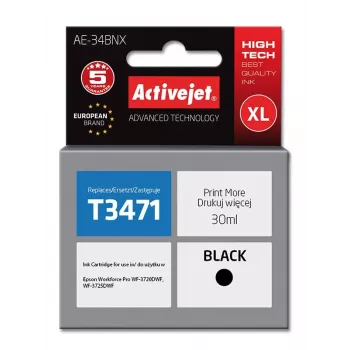Activejet AE-34BNX tint (asendus Epson 34XL T3471-le; Supreme; 30 ml; must)