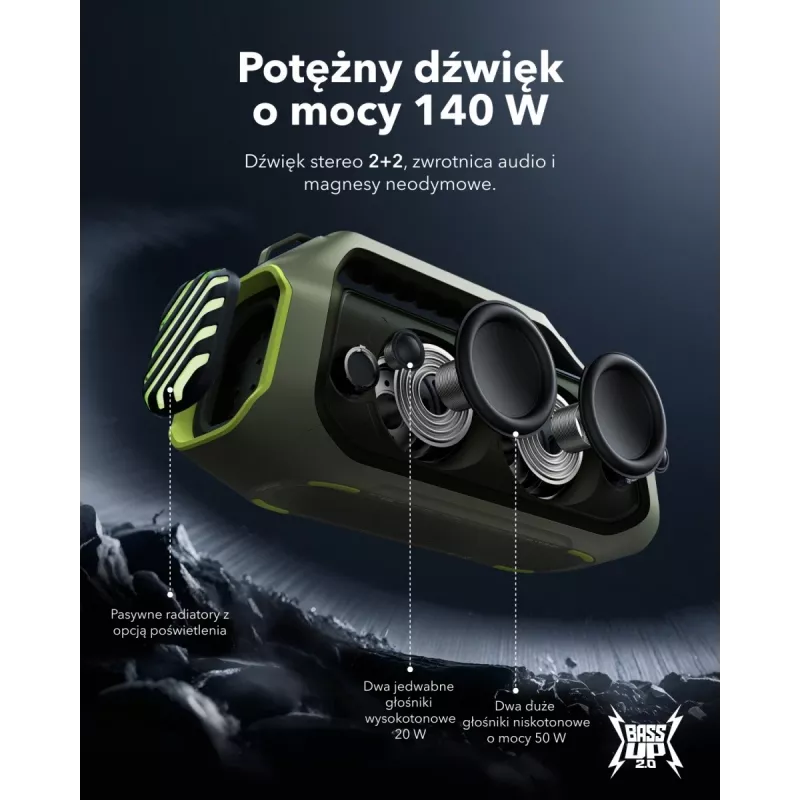Boom 2 Plus | Võimas välibassiga Bluetooth-kõlar Adventure Green