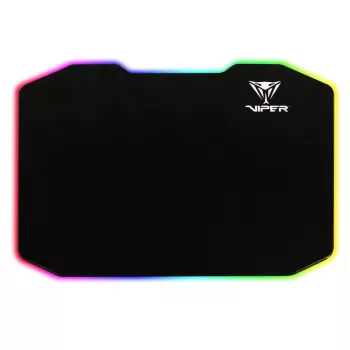 Hiirematt PATRIOT Viper Gaming must – polümeer/kumm, LED-taustvalgustus, USB-toitega, libisemiskindel, 353,5×242,7 mm, 5,5 mm paksus