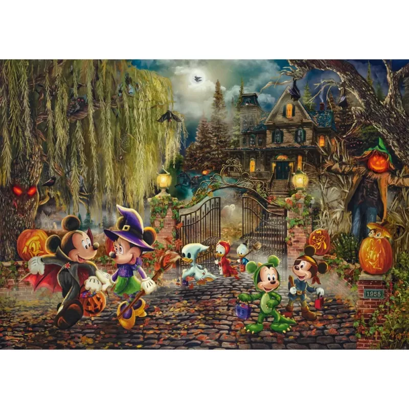 Schmidt Spiele 58033 Thomas Kinkade Studios Disney Dreams Collection Mickey & Minnie Halloween Fun pusle, 1000 tükki