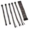 Kaabli pikenduskomplekt Kolink Core Adept — punutud PET-kestaga, 6-osaline komplekt, 20+4 kontaktiga, 8 kontaktiga, 4+4 kontaktiga, 3×6+2 kontaktiga (300–350 mm)