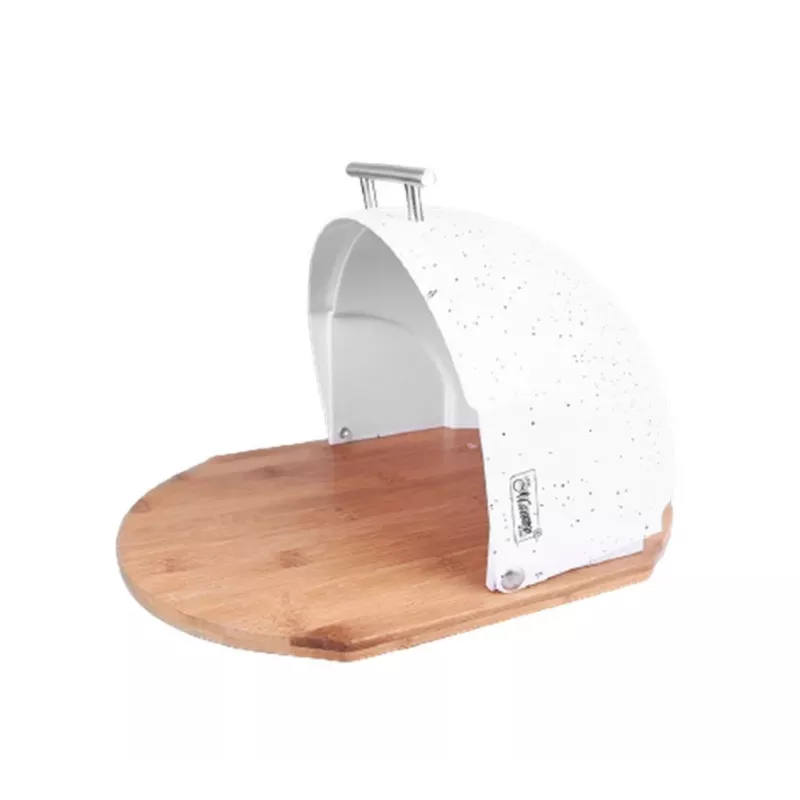 Leivakarp Maestro MR-1678G ovaalne, plastikust ja bambusest, 350×200×250 mm, valge liugkaas