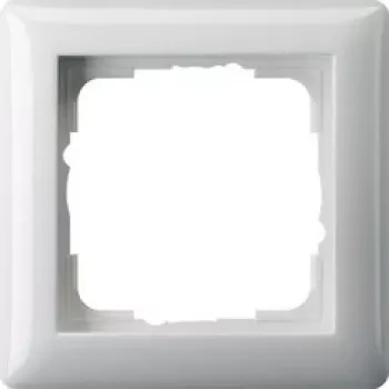 Seinaplaat Gira Standard 55 Valge — kruvivaba termoplast, 80,7×80,7 mm, paksus 11,4 mm
