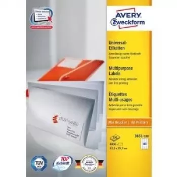 Isekleepuvad sildid Avery Universal 52,5x29,7 mm 8000 tk
