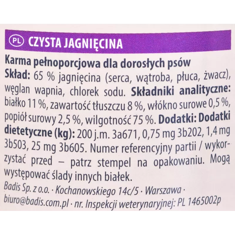 Märg koeratoit animonda GranCarno Lamb Adult — konserveeritud 400 g, valk 11%, rasv 8%, niiskus 75%