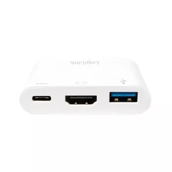 LogiLink 0.14m 2xUSB-C HDMI USB A Valge