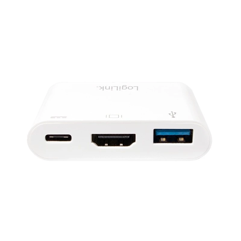 LogiLink 0.14m 2xUSB-C HDMI USB A Valge