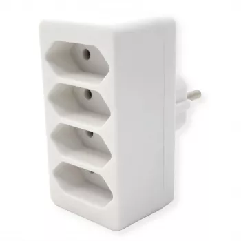 Pikendusjuhe Bachmann 921.273 – 4× Euro pistikupesa, valge PVC