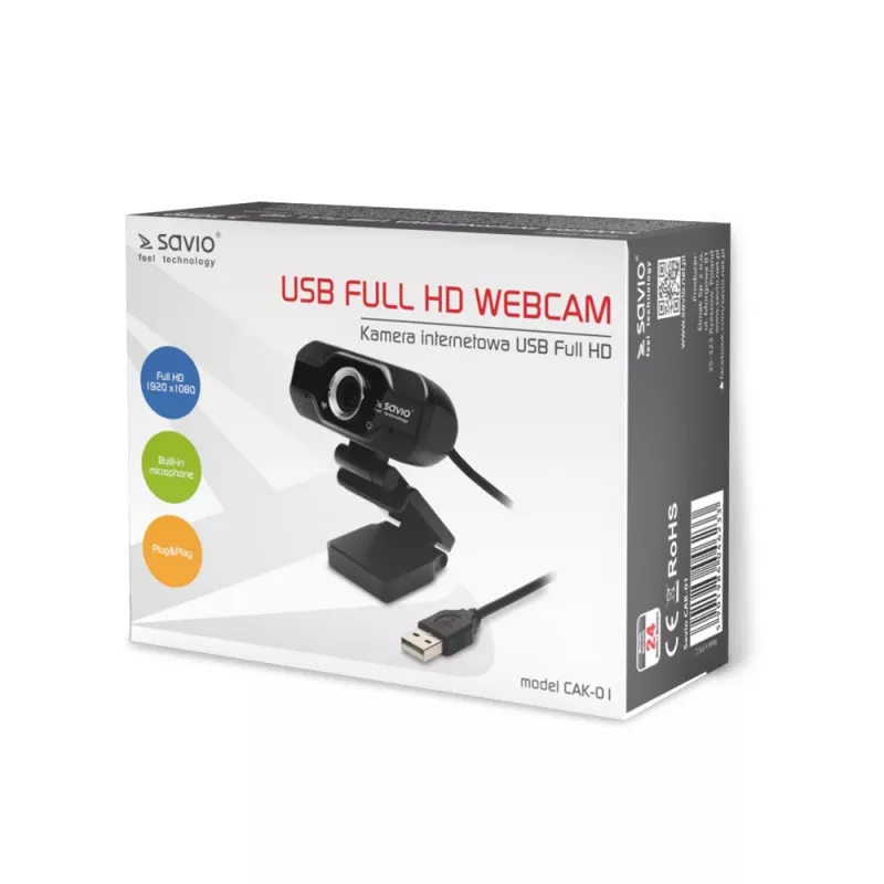 Savio Internetikaamera veebikaamera USB Full HD Z Wbud
