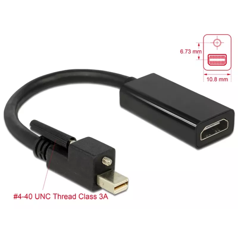 Video kaabli adapter DeLOCK 62640 Mini DisplayPort HDMI-le 0,25 m must